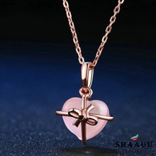 Load image into Gallery viewer, 925 Sterling Rose Quartz Premium Necklace