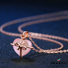 Load image into Gallery viewer, 925 Sterling Rose Quartz Premium Necklace
