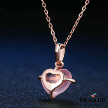 Load image into Gallery viewer, 925 Sterling Rose Quartz Premium Necklace
